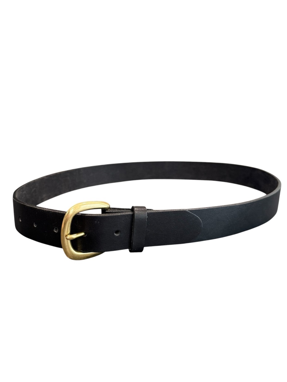 Leegin vintage men’s size 36 black leather belt 27903 gold buckle